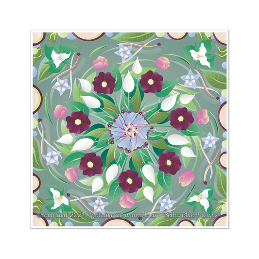 Art Print - Spring Peace Lilies Spirit Square