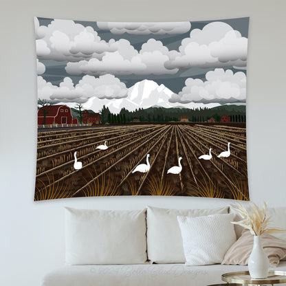 Cotton Tapestry - Bellingham Mud Swans