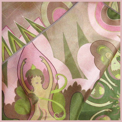 Silk Scarf - Centering in Pink and Green