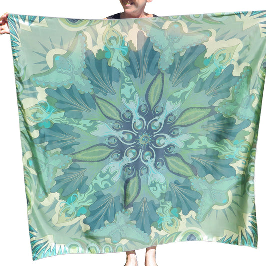 Silk Scarf - Centering in Turquoise